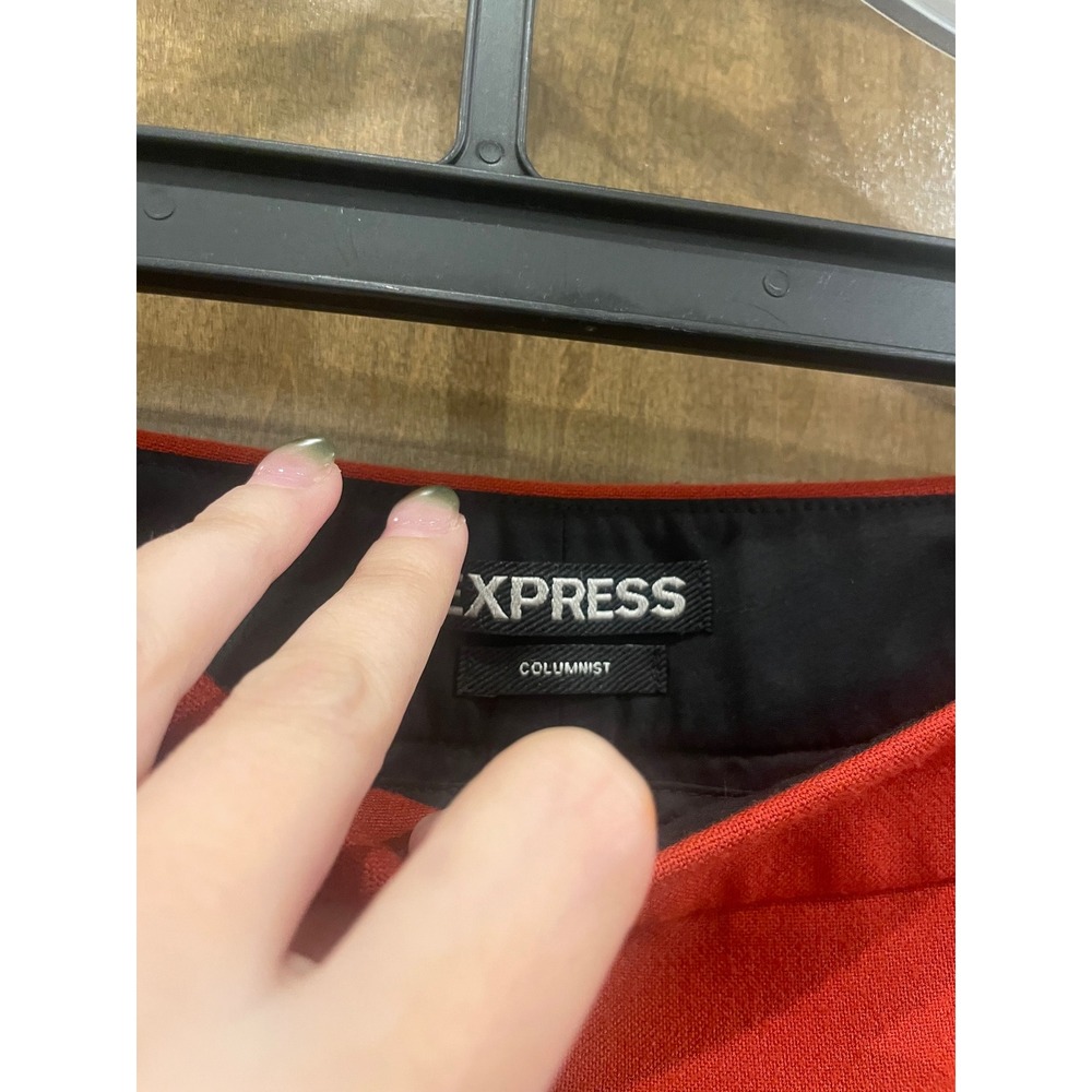 Express Columnist Red Ankle Dress Pants Mid Rise Slim Tapered Workwear L77 - Picture 8 of 9